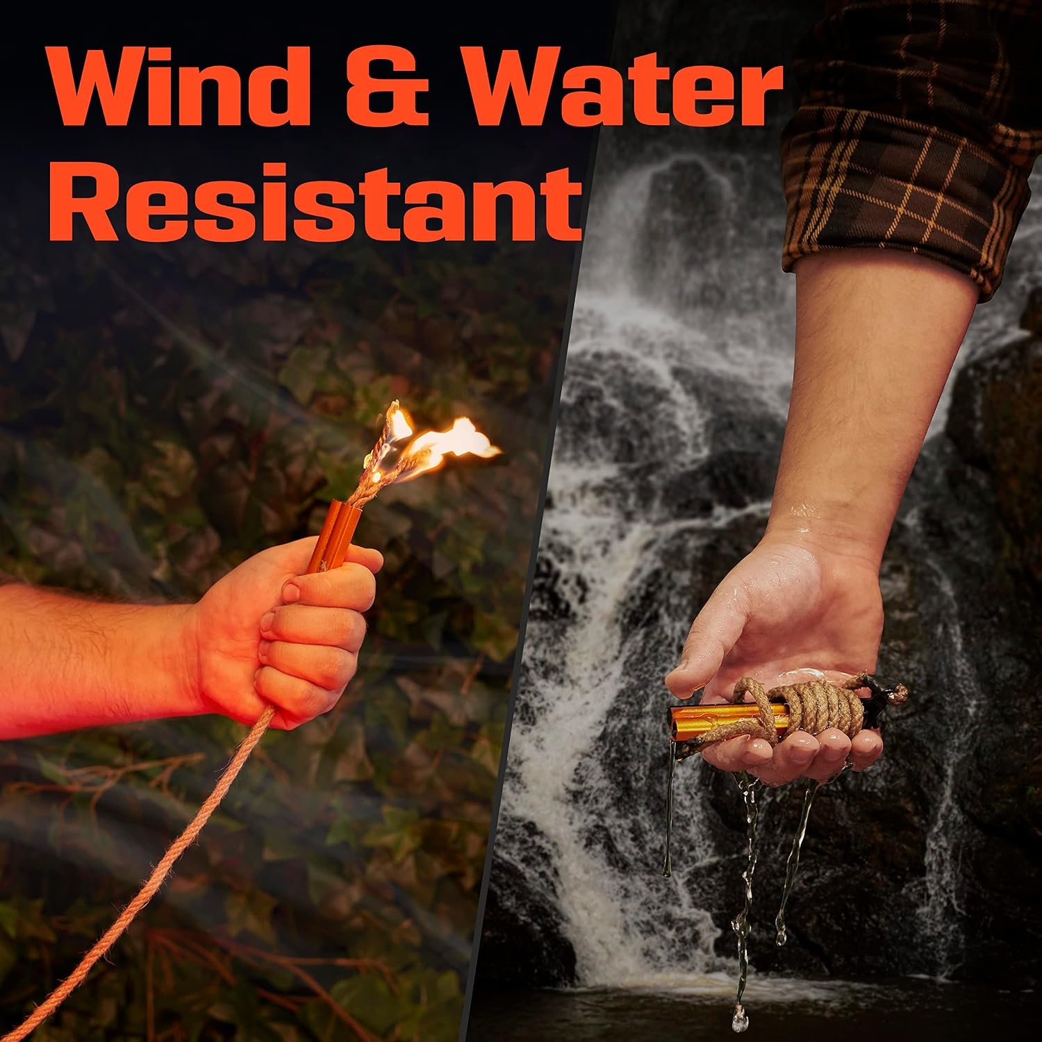 image:imageFire Starter Survival Tool AllinOne Flint and Steel Fire Starter Kit Ferro Rod Fire Starter with 36 Waterproof Tinder Wick Rope and Steel Fire Striker Patented Firestarter Prepared4X4 Inch