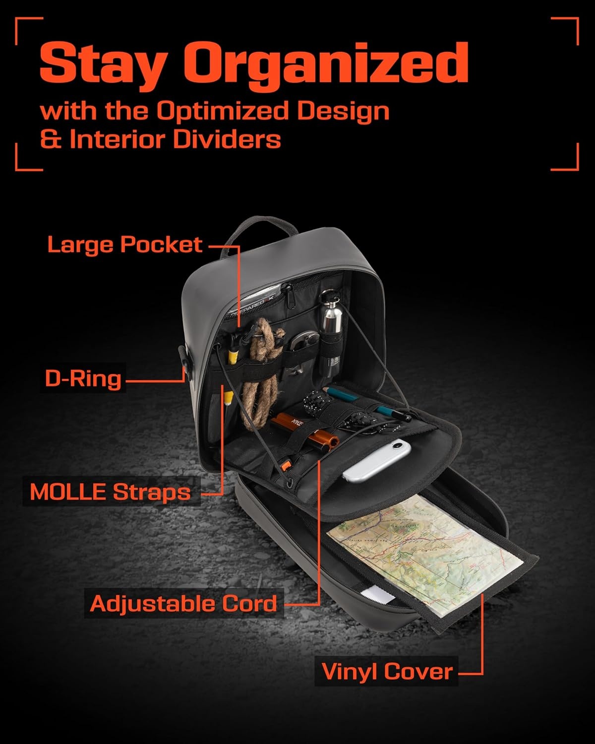 image:imageWaterproof Molle Pouch Attach to Backpacks amp Belts Ideal EDC Pouch Organizer for Medical Gear Flashlight Firestarter Phones and More Rugged Carrier for Outdoor Travel amp Adventure