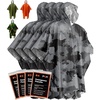 image:imagePREPARED4X Emergency Mylar Poncho  Survival Rain Poncho with Hood  Lightweight Compact Reusable Emergency Blanket Poncho for Hiking Camping Thermal Gear Car Kit OutdoorsGrey Camo 4pack