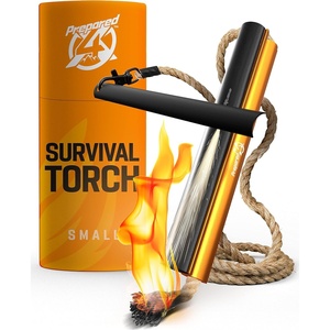 Fire Starter Survival Tool – All-in-One Flint and Steel Fire Starter Kit – Ferro Rod Fire Starter with 36″ Waterproof Tinder Wick Rope and Steel Fire Striker – Patented Firestarter | Prepared4X(4 Inch)