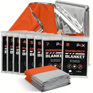 PREPARED4X Mylar Blankets 8 Pack – Waterproof Emergency Blanket – Rip and Tear Resistant Survivalist Gear – Emergency Thermal Blanket for Outdoor Survival(Orange (82″x50″))